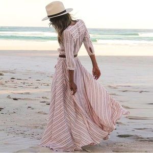 Spell Island Boho Maxi Dress in Pink